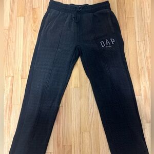 GAP x DAP Sweatpants Medium Black AOP Logo Dapper Dan Harlem Track Bottoms